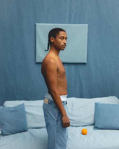 Denim on denim.