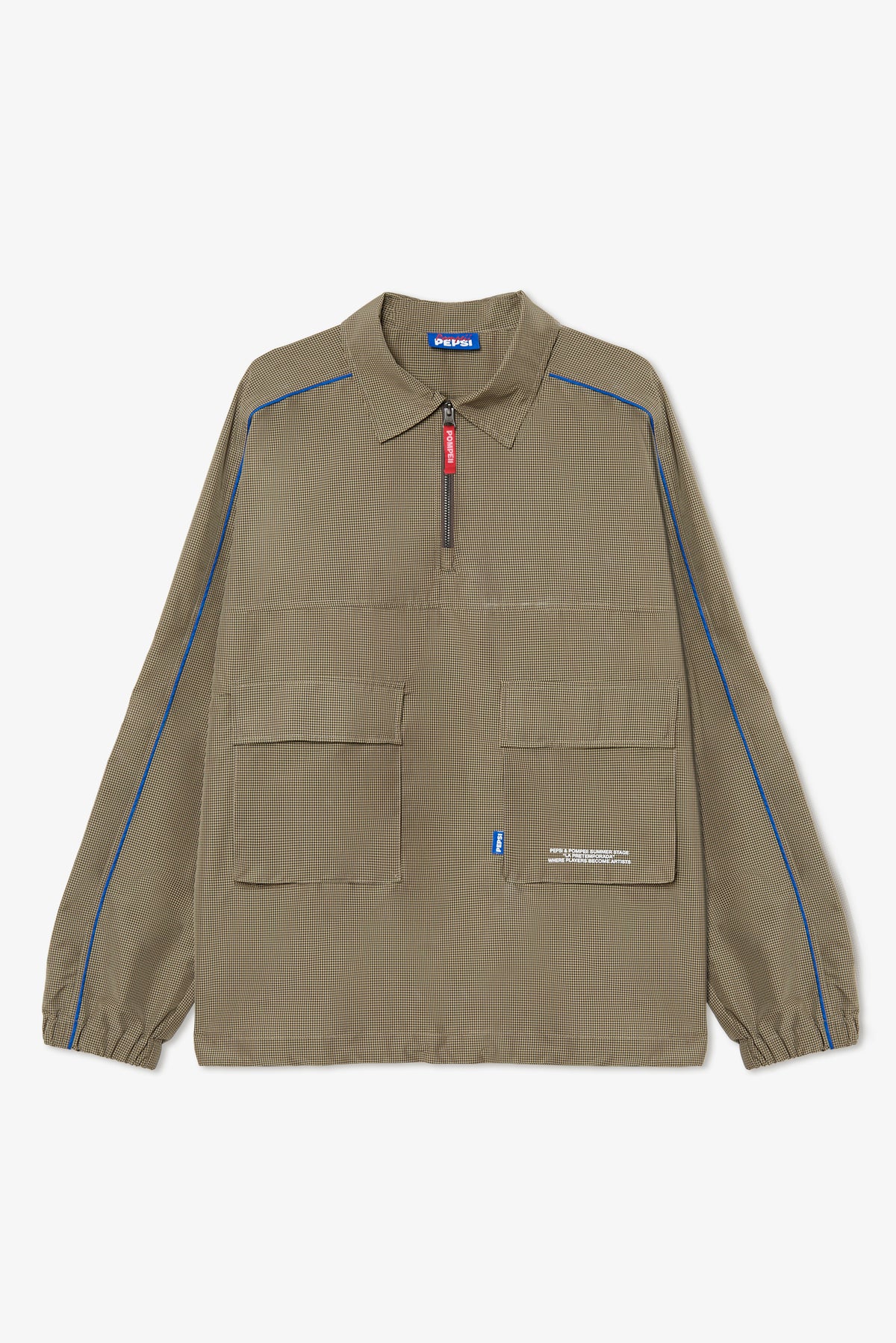 CHECKED BROWN WINDBREAKER