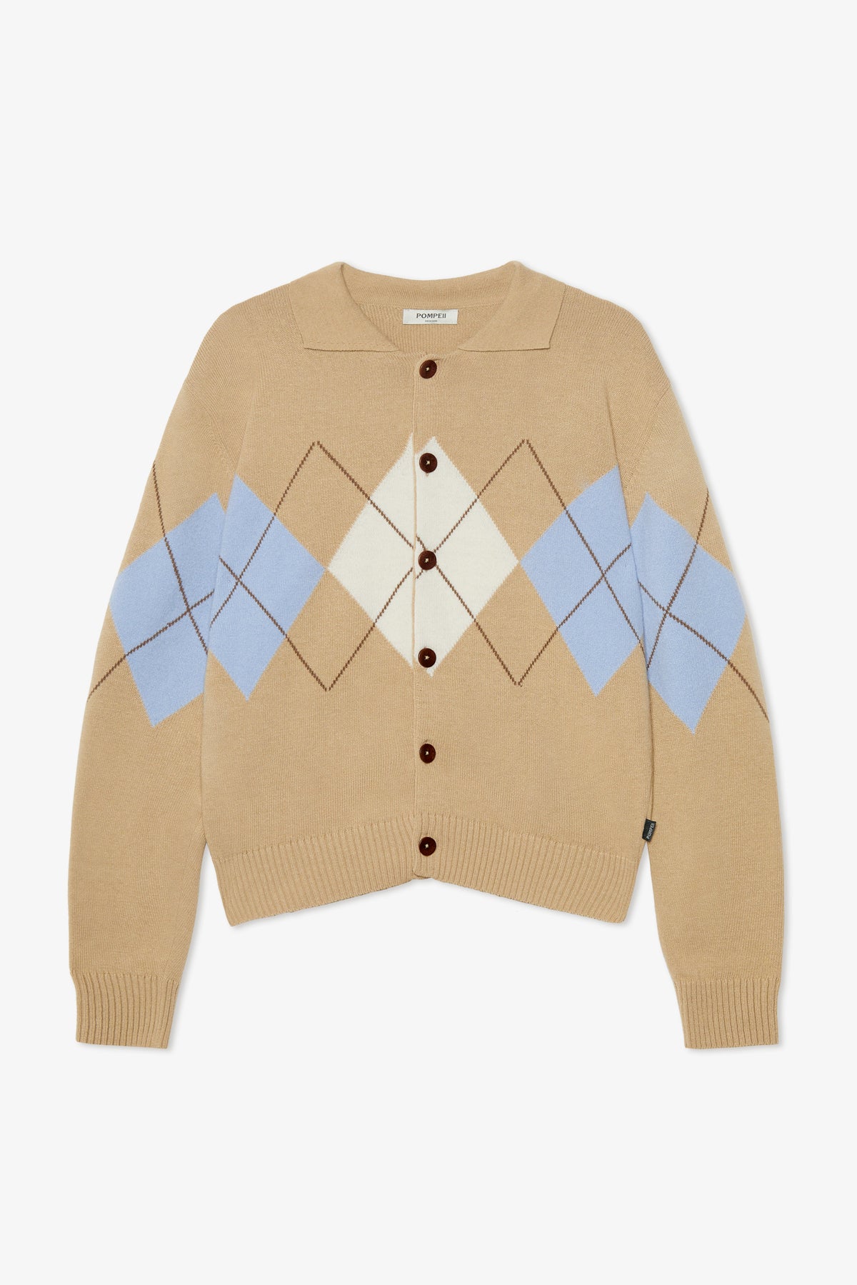 ARGYLE OCHRE CARDIGAN POLO