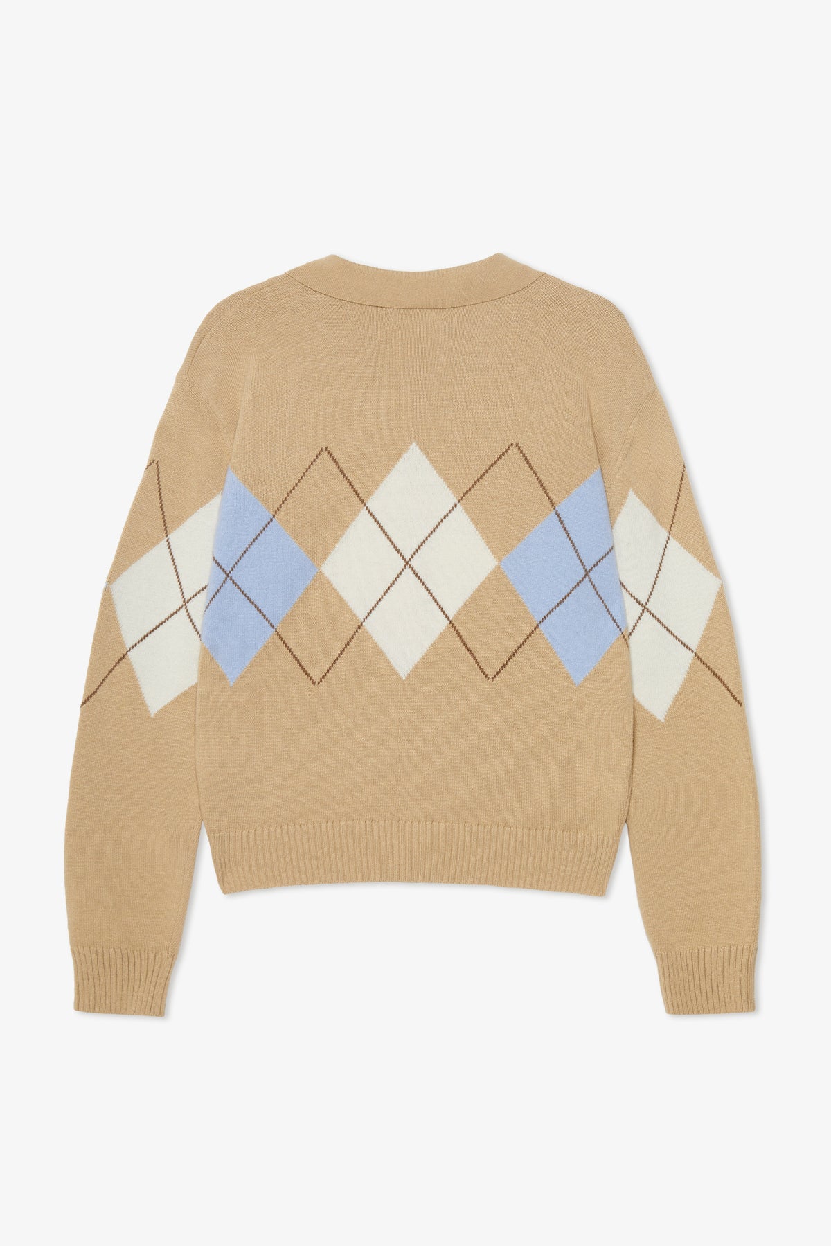ARGYLE OCHRE CARDIGAN POLO