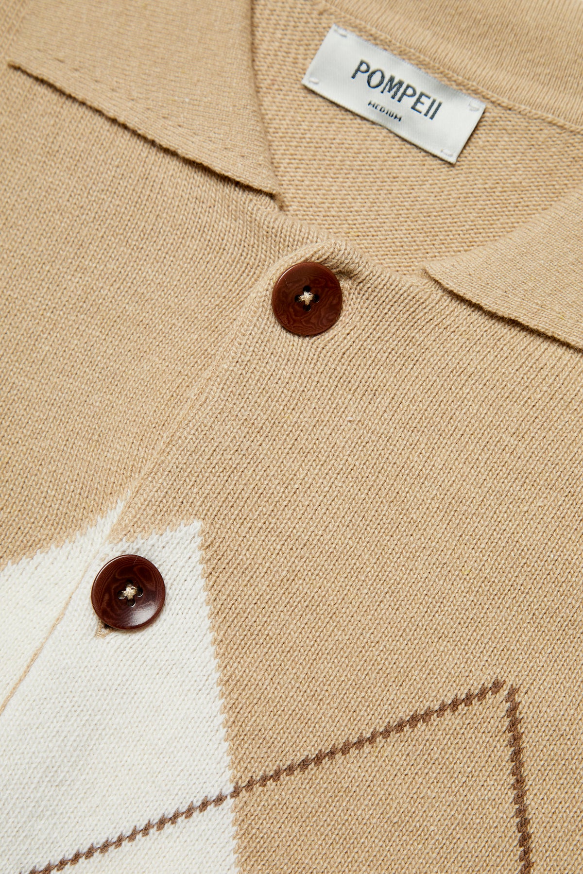 ARGYLE OCHRE CARDIGAN POLO