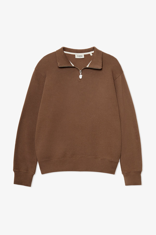 CEDAR BROWN RIBBED ZIPPER