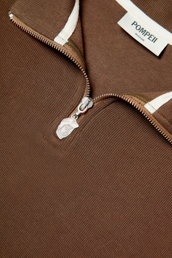 CEDAR BROWN RIBBED ZIPPER