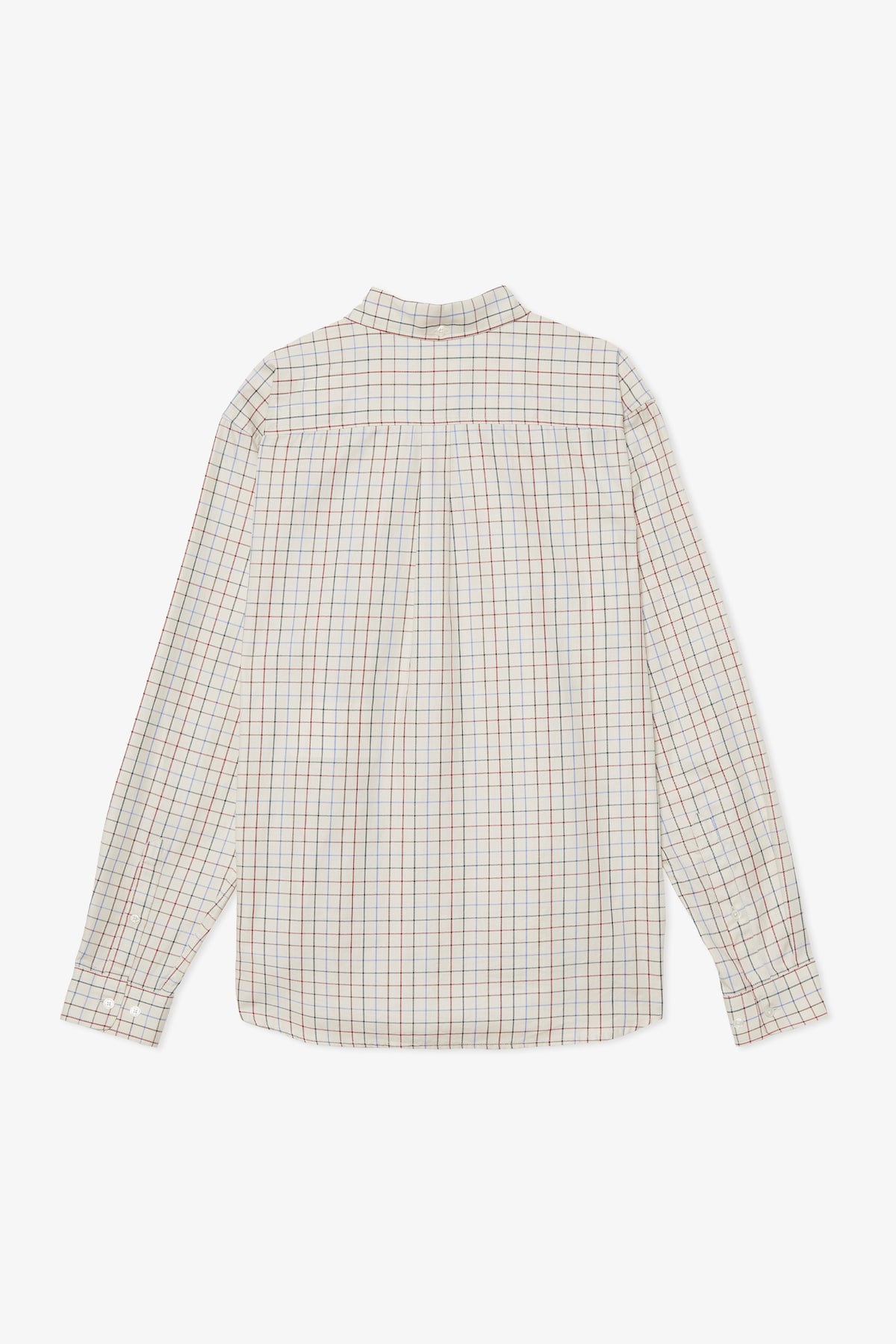 CHECK WINE COTTON SHIRT