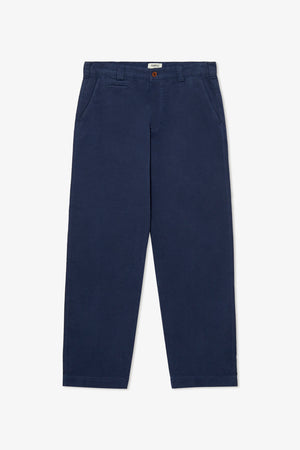 SLUB COTTON CHINO NAVY TROUSER