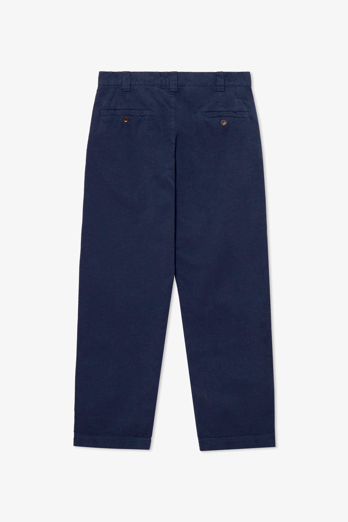 SLUB COTTON CHINO NAVY TROUSER
