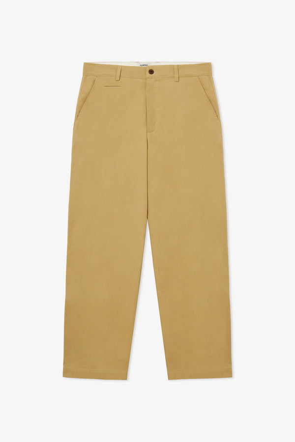SLUB COTTON CHINO OCHRE TROUSER