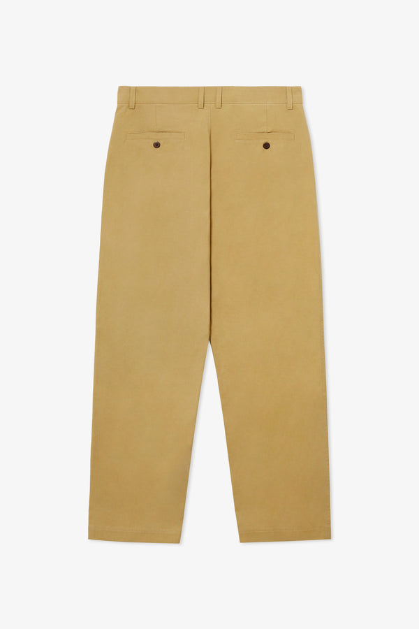 SLUB COTTON CHINO OCHRE TROUSER
