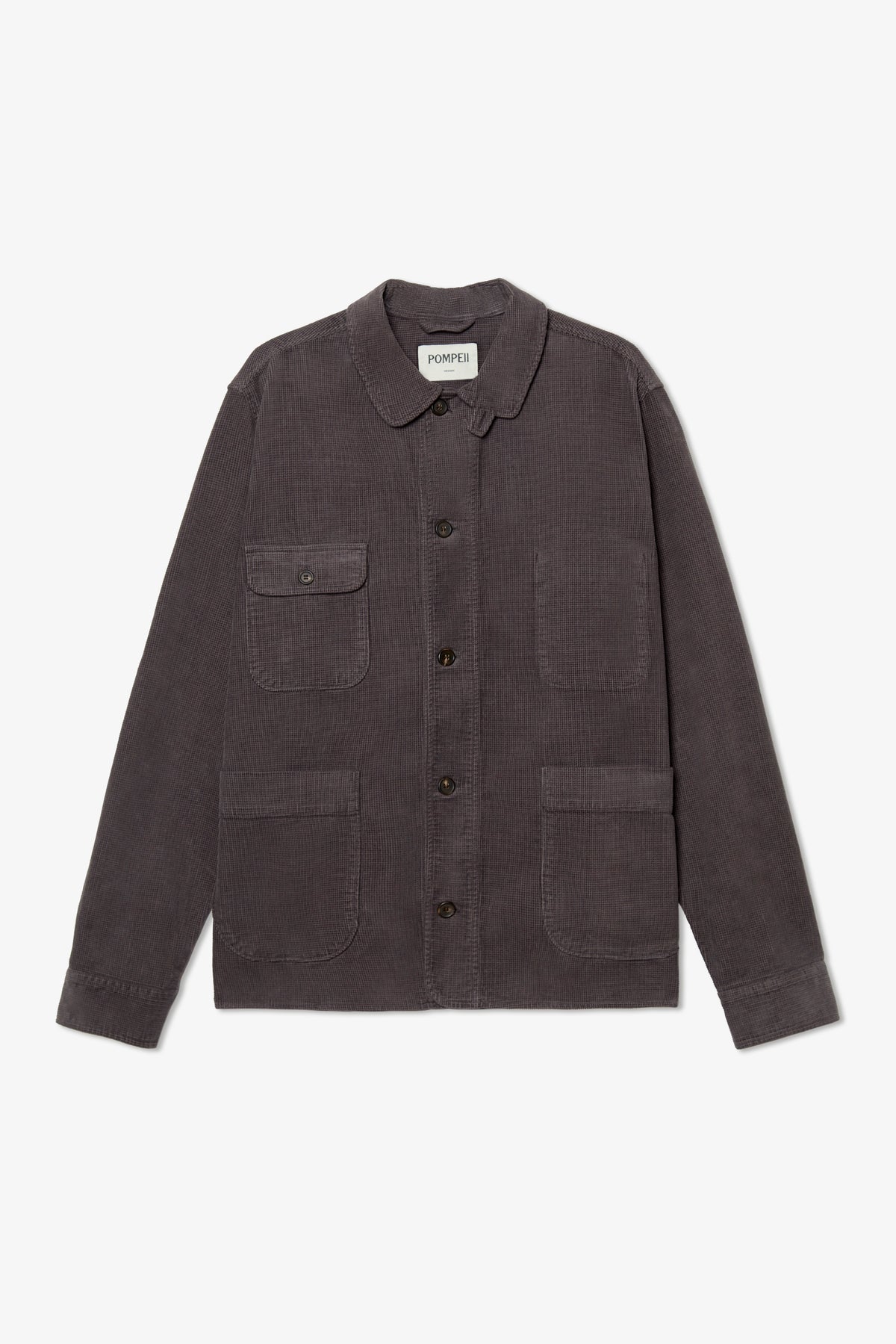 CHARCOAL GREY WAFFLE CORD CHORE JACKET