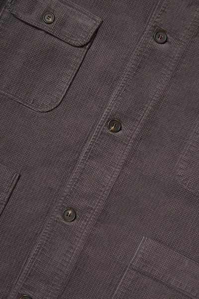 CHARCOAL GREY WAFFLE CORD CHORE JACKET