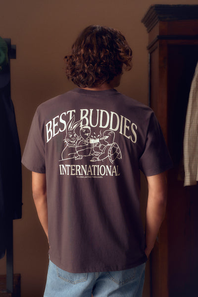 BEST BUDDIES CHARCOAL GREY TEE