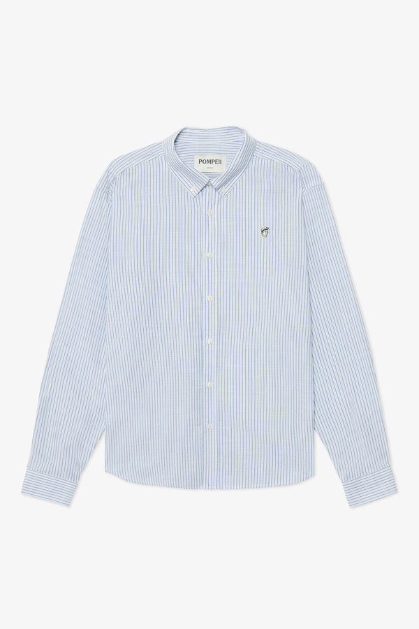 EMILIO SKY BLUE SLUB COTTON SHIRT