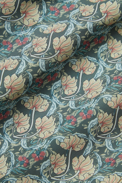 KHAKI FLOWER SWIM TRUNKS