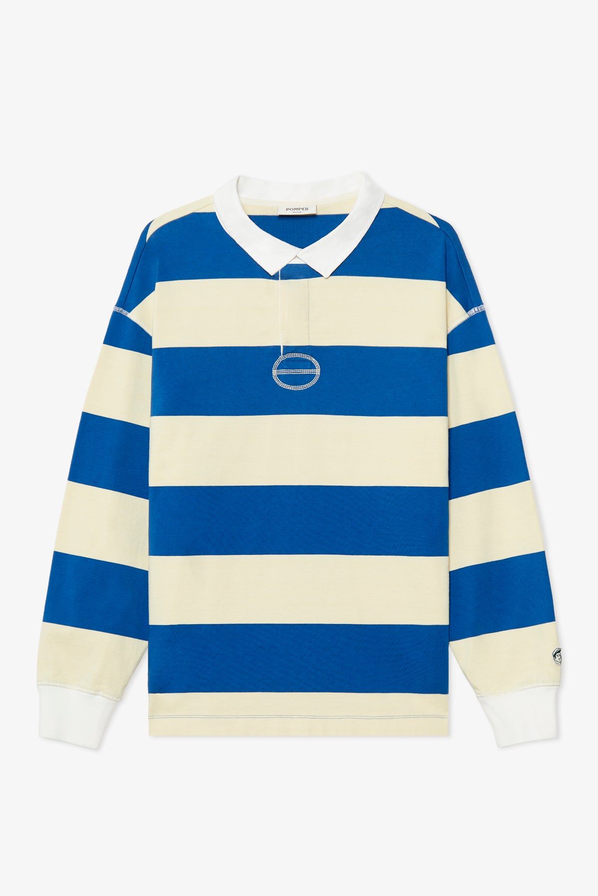 LEMON / AZURE STRIPED POLO SWEAT