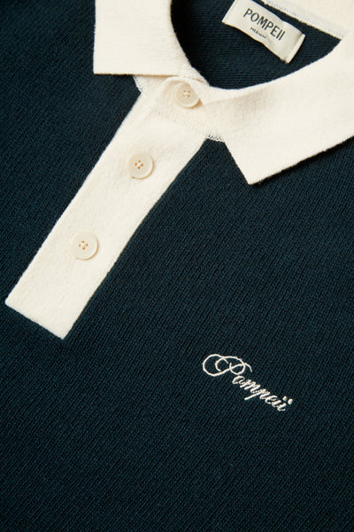 LOGO PINE WOOL KNIT POLO