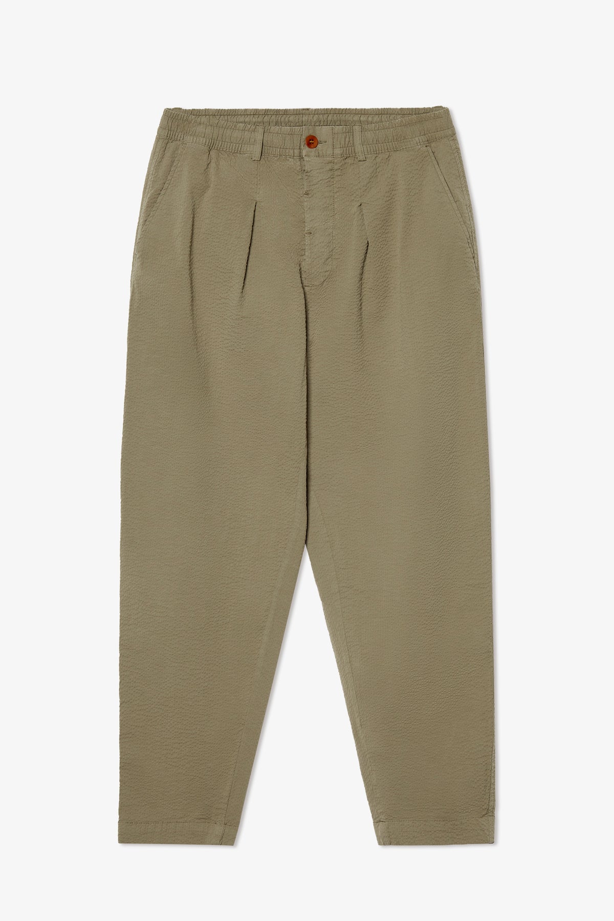 LOOSE KHAKI SEERSUCKER TROUSER