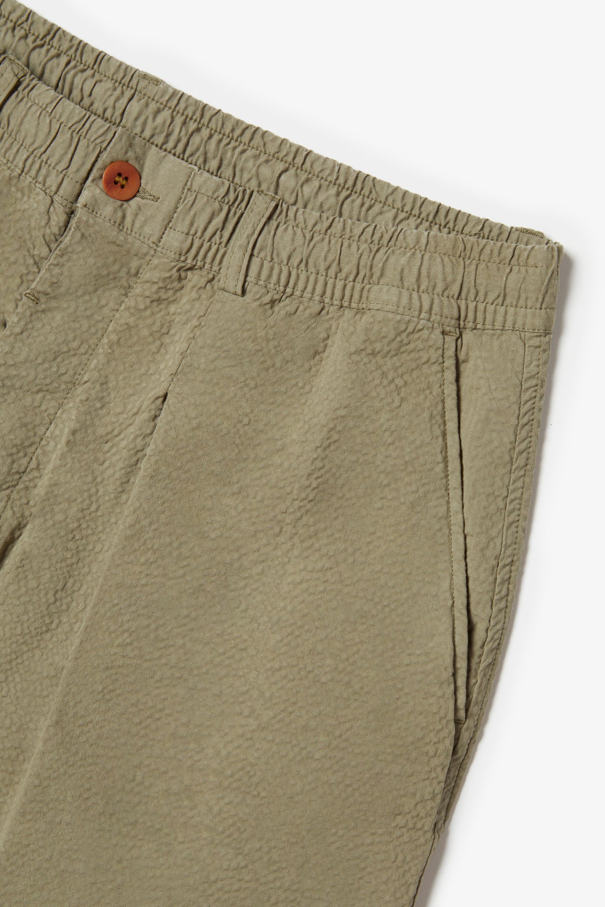 LOOSE KHAKI SEERSUCKER TROUSER