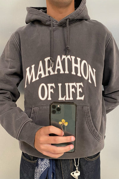 MARATHON REGULAR CHARCOAL HOODIE