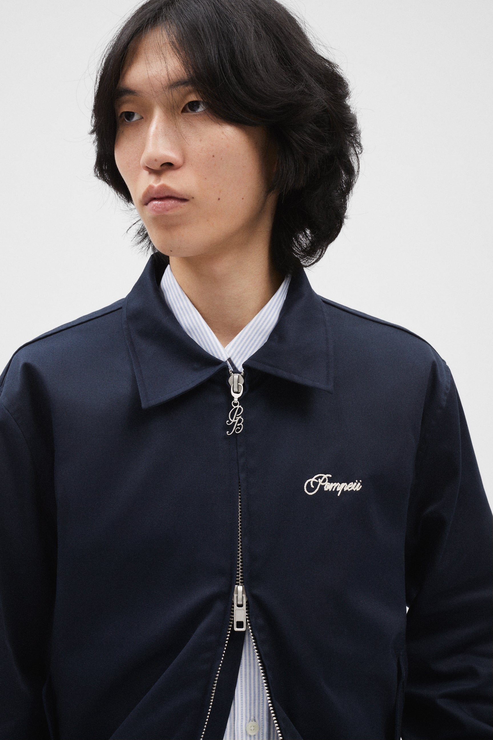 NAVY HARRINGTON JACKET - Pompeii