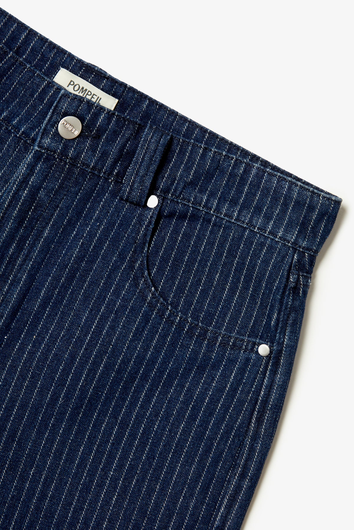 NAVY STRIPED 5 - POCKET DENIM
