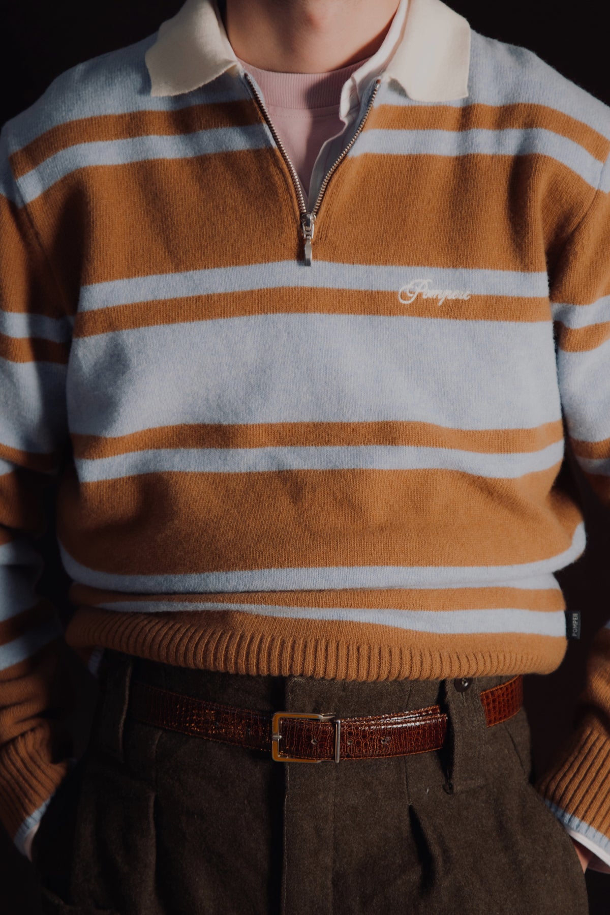 RUGBY BROWN KNIT POLO