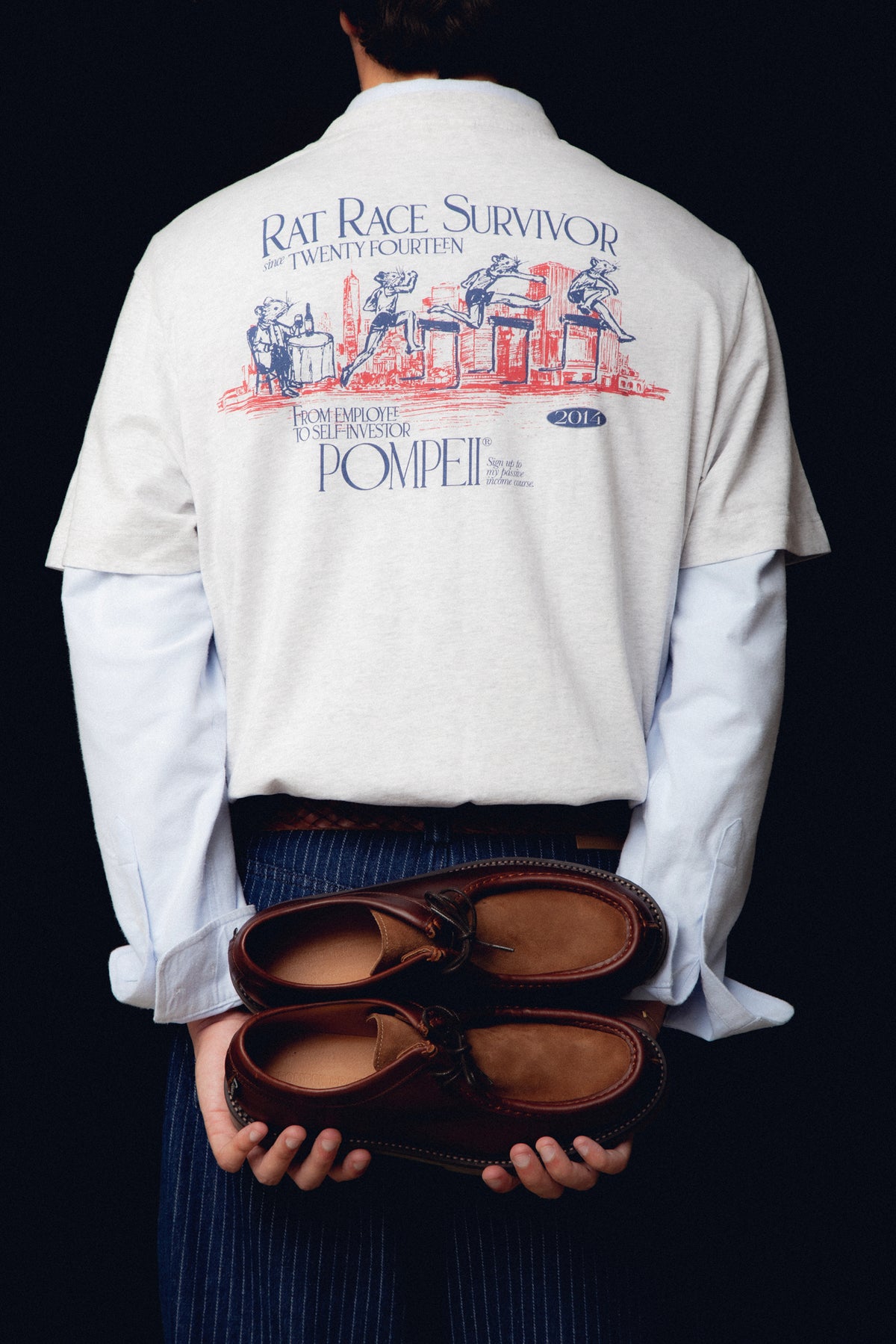 RAT RACE RETRO GREY TEE