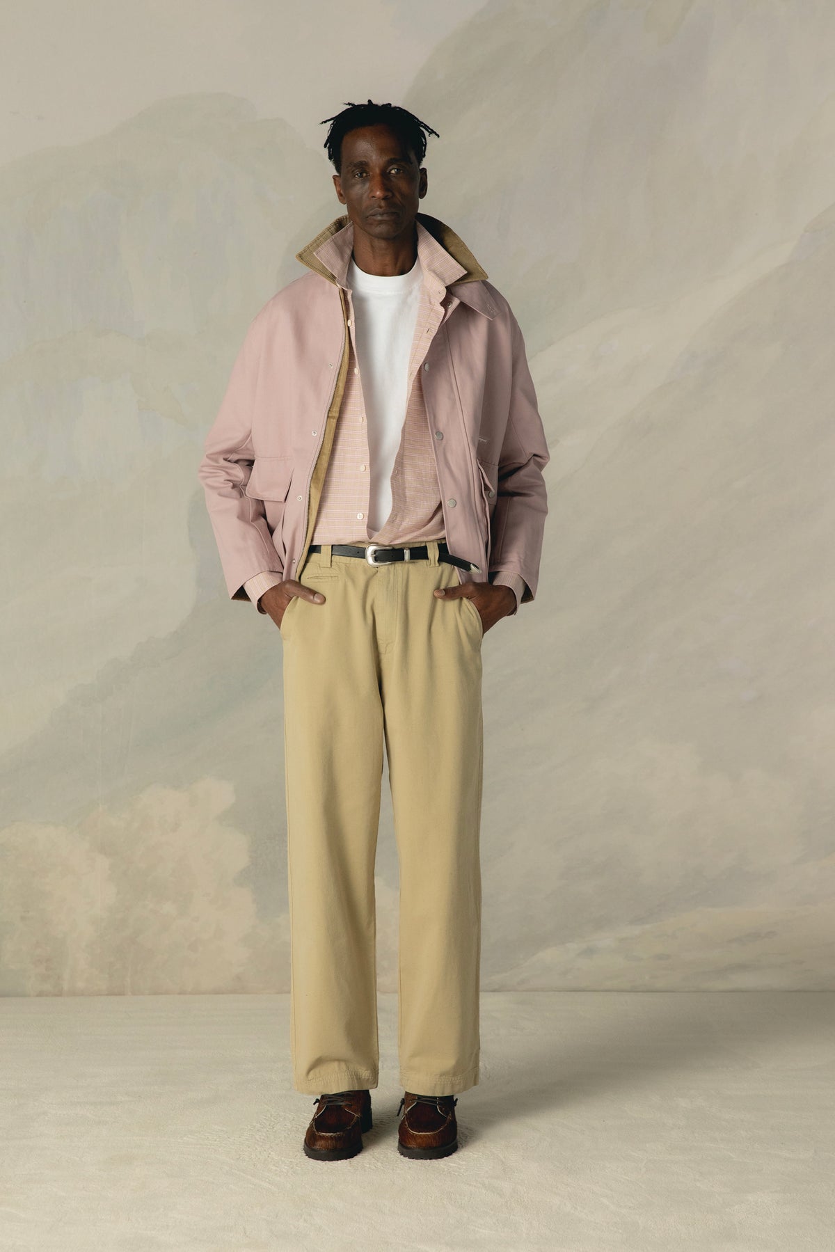 POWDER PINK CANVAS FIELD JACKET
