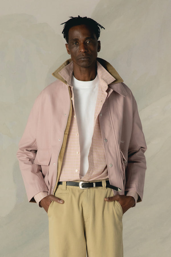 POWDER PINK CANVAS FIELD JACKET