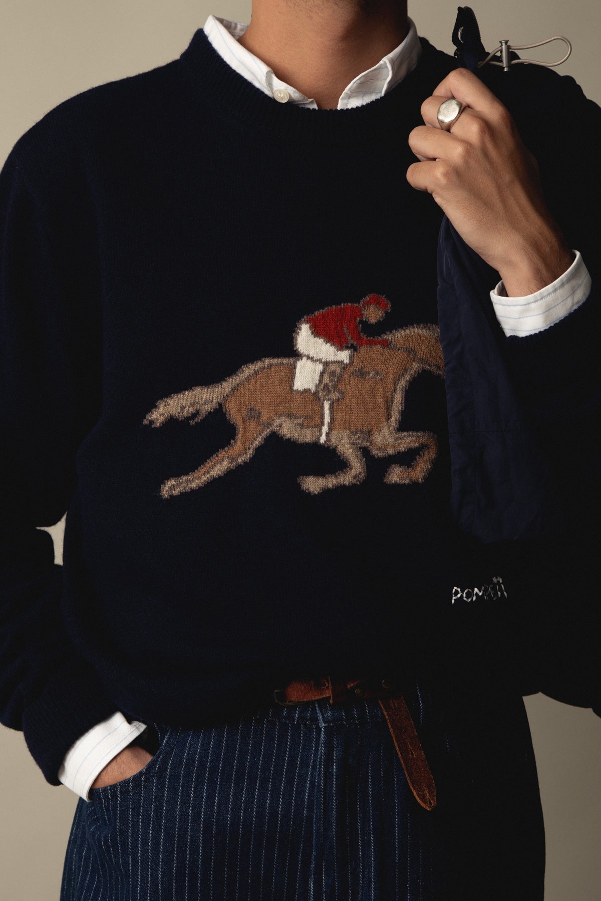 EQUESTRIAN NAVY KNIT SWEATER