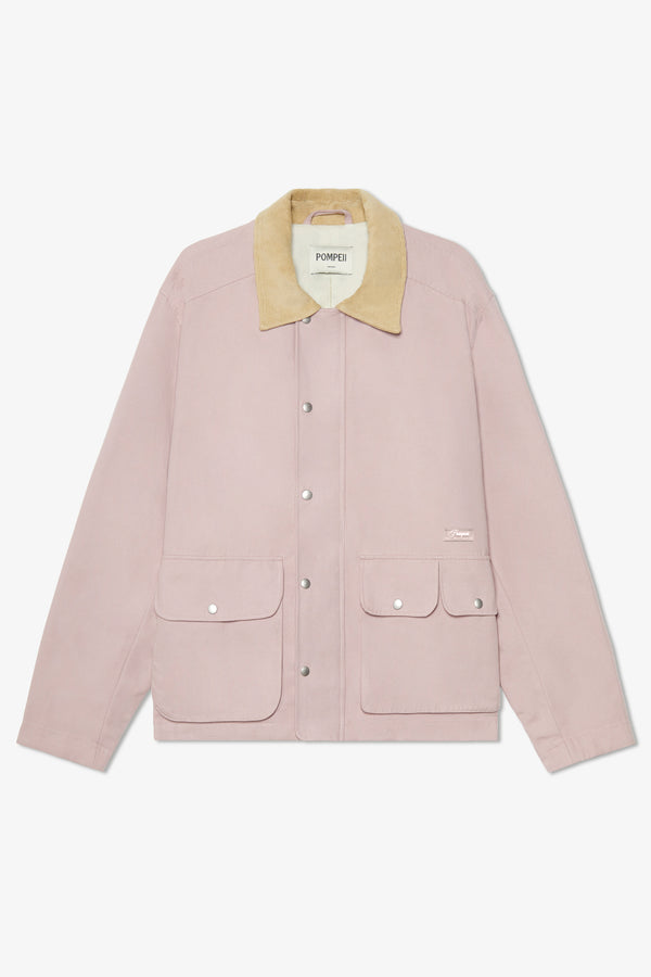 POWDER PINK CANVAS FIELD JACKET