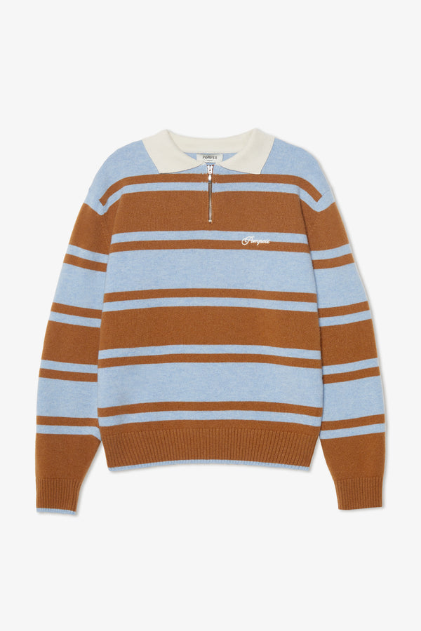 RUGBY BROWN KNIT POLO
