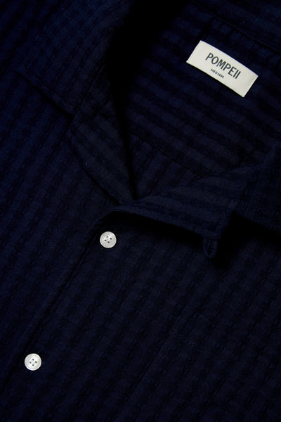SEERSUCKER NAVY SHIRT
