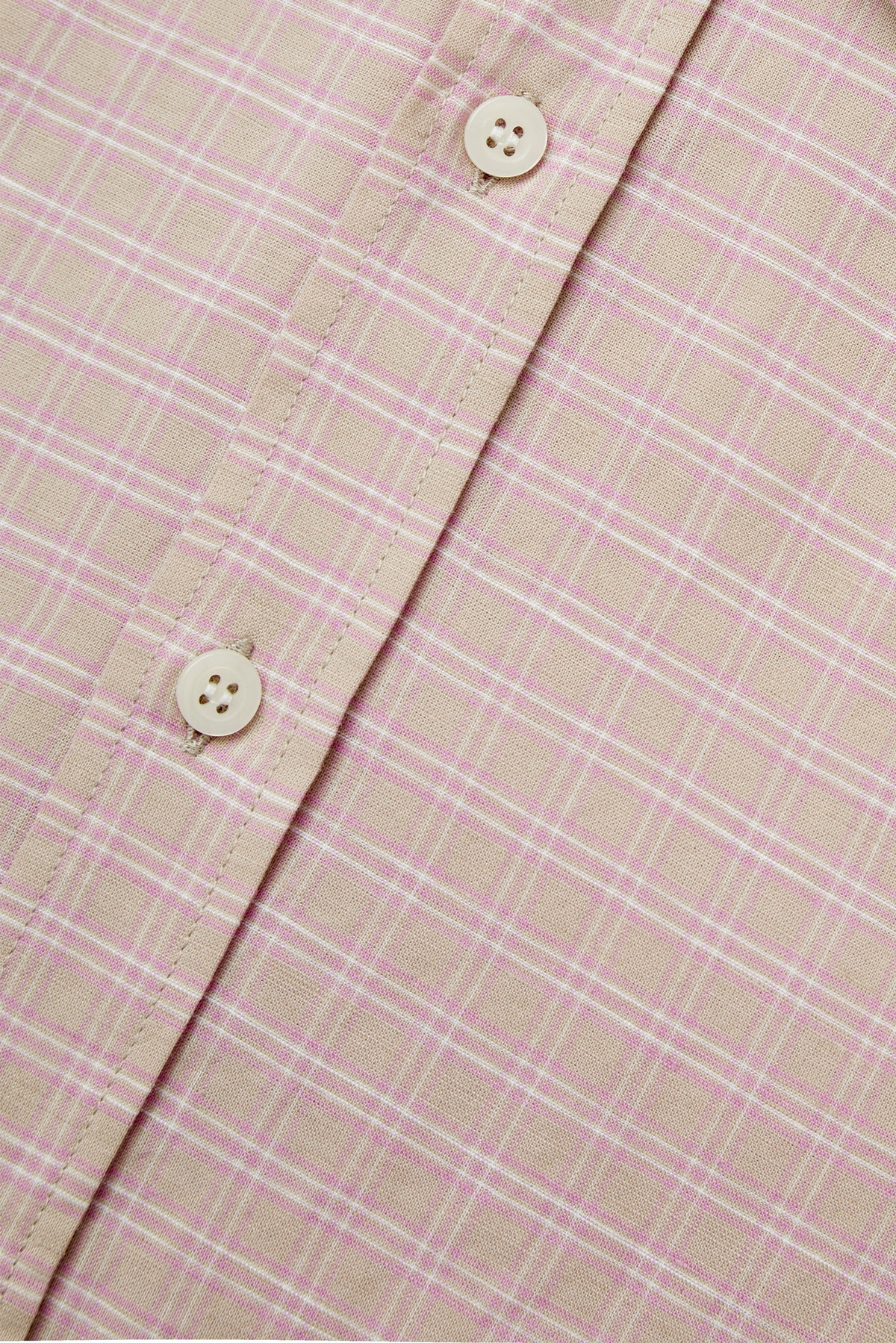 CAMISA RELAXED ROSA MICRO CUADROS