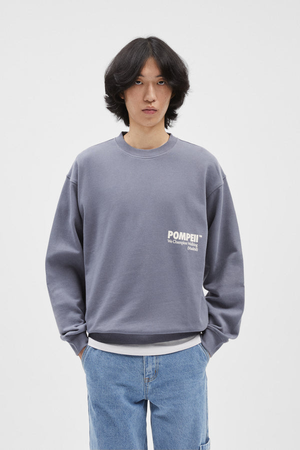 STEEL GREY LOGO CREWNECK SWEAT