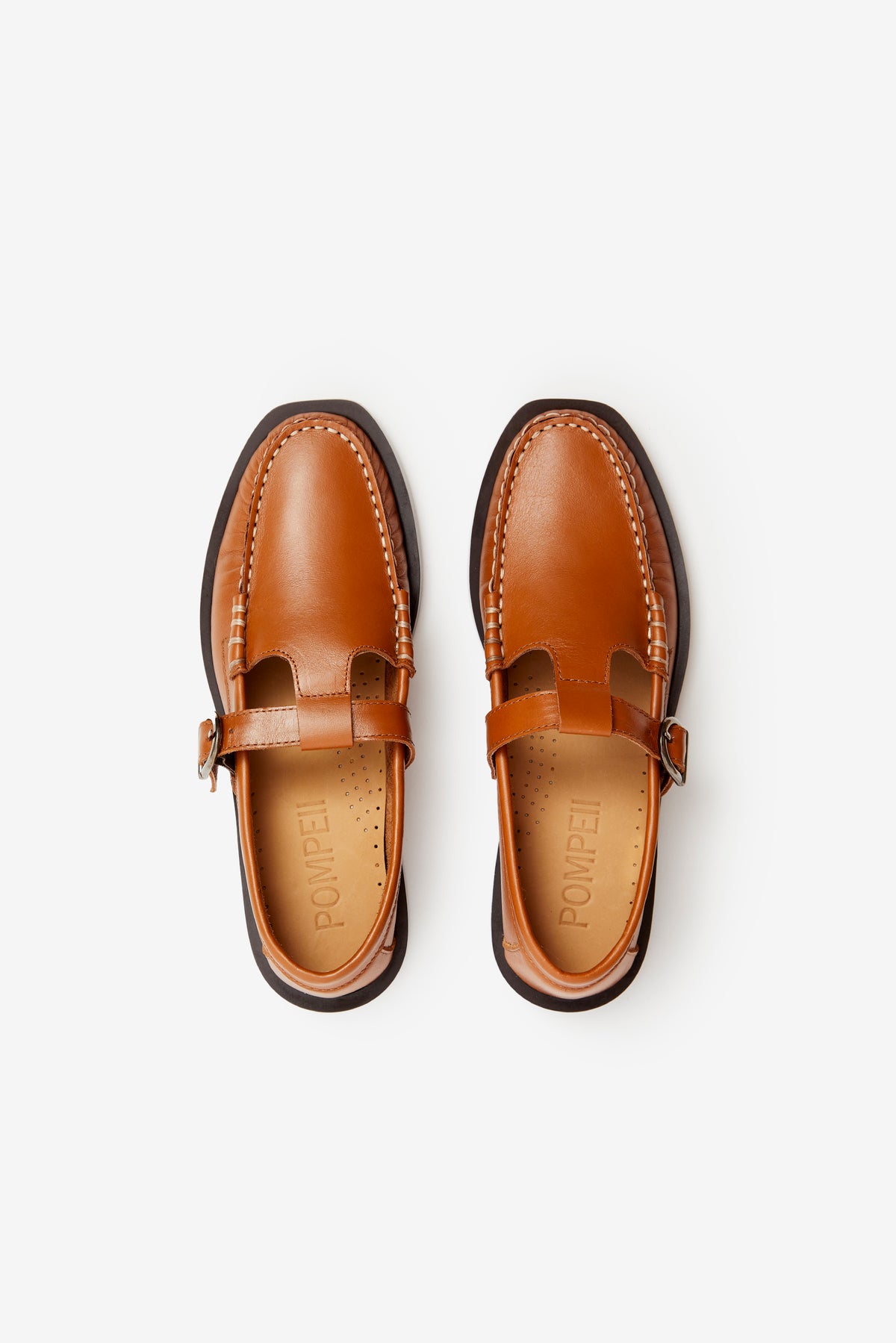 VEGA T BAR LEATHER CARAMEL Pompeii - Main Image