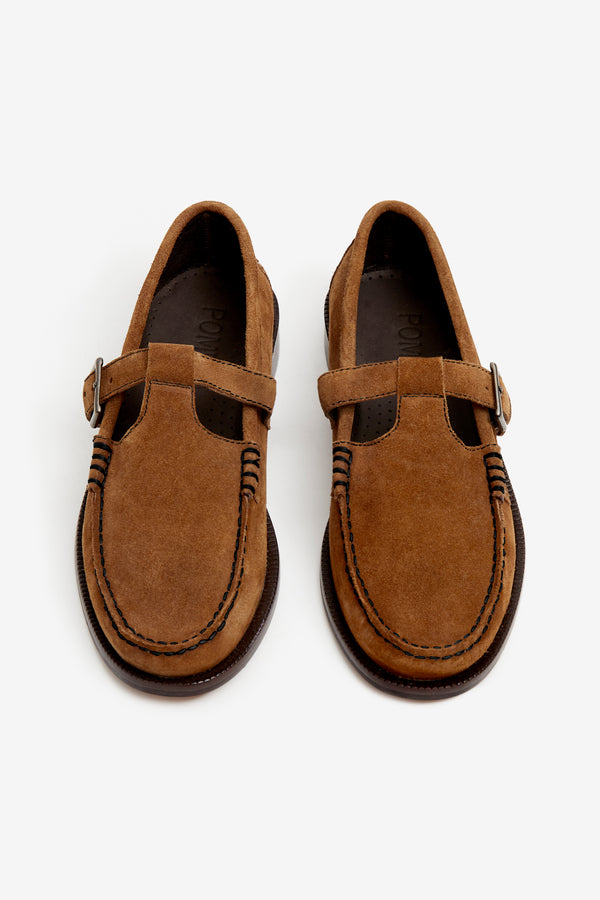 VEGA T BAR  SUEDE CHESTNUT