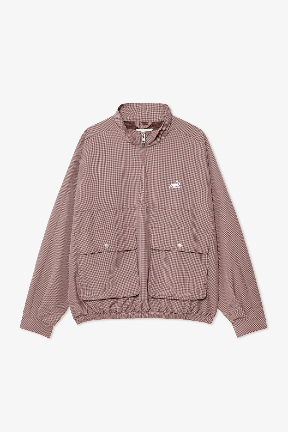 WINE MICRO CHECK NYLON WINDBREAKER
