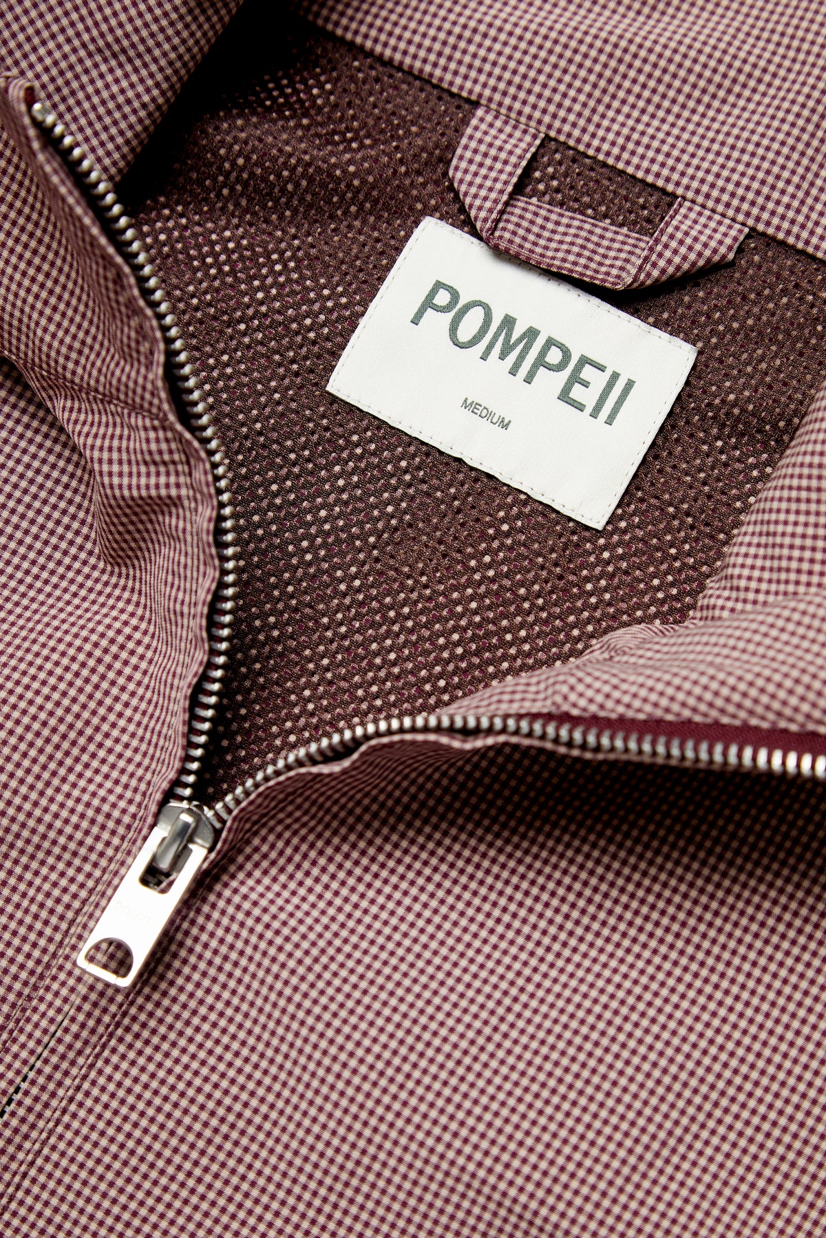 WINE MICRO CHECK NYLON WINDBREAKER