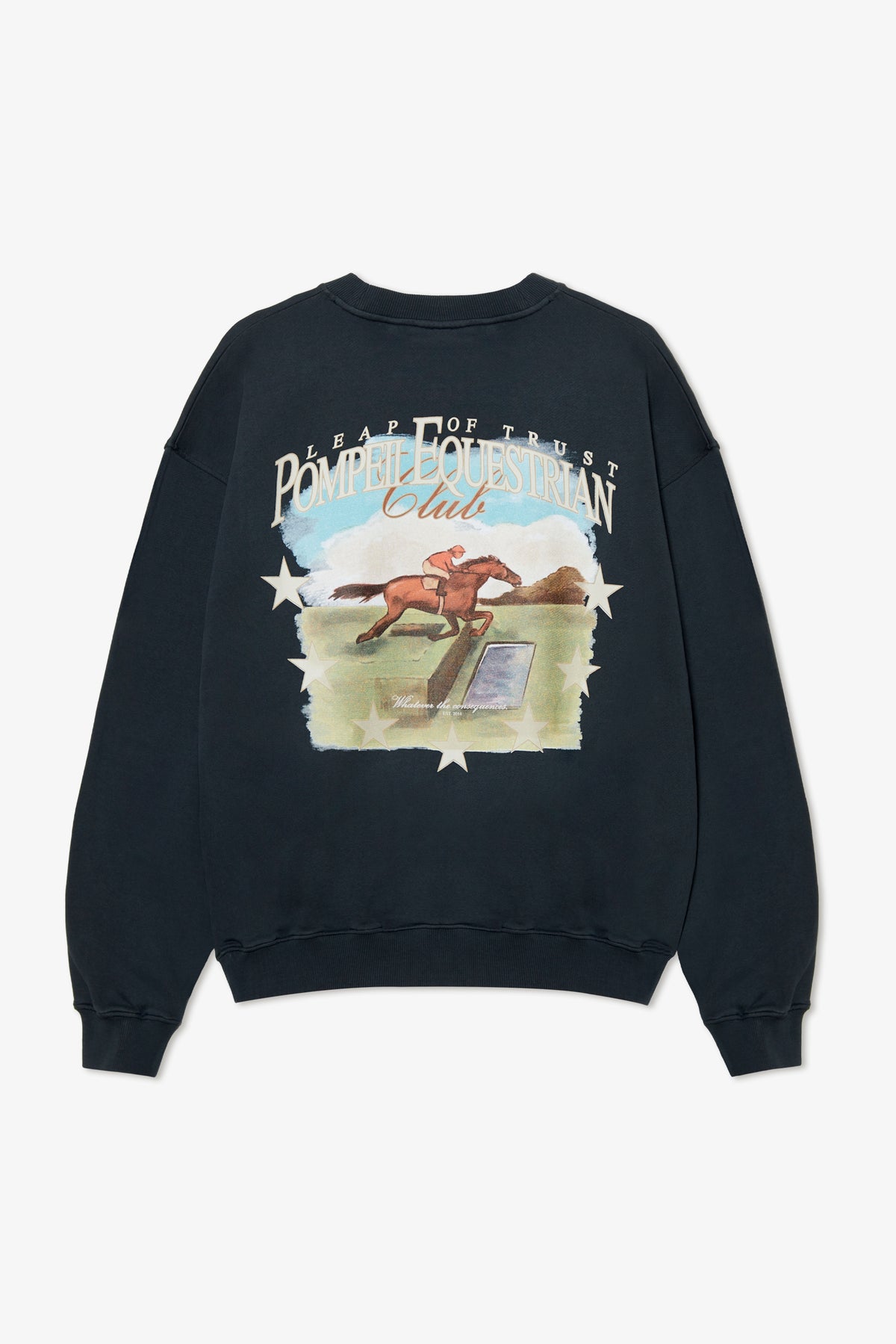 POMPEII EQUESTRIAN CHARCOAL GREY CREWNECK
