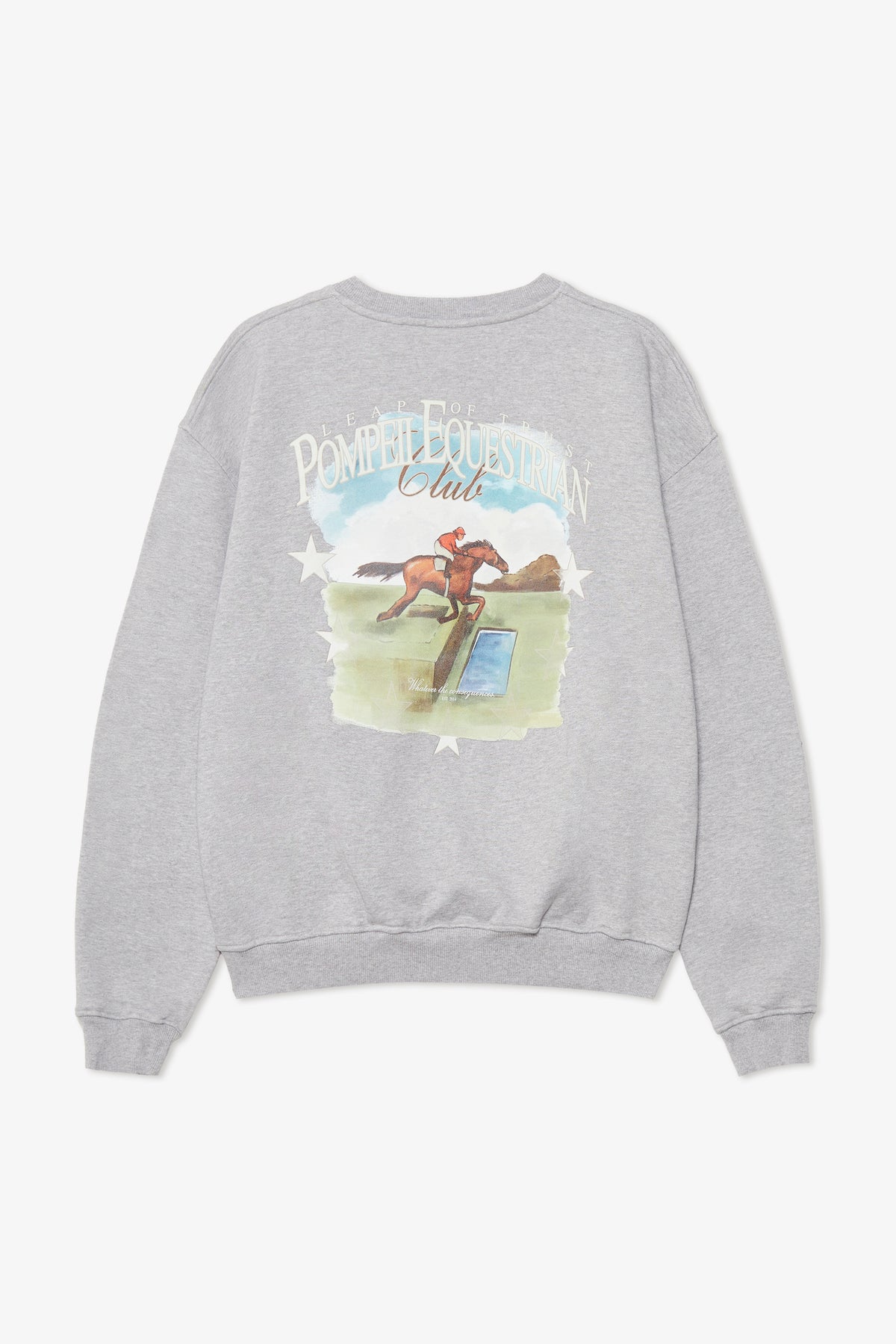 POMPEII EQUESTRIAN CLASSIC GREY RELAXED CREW NECK