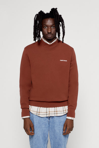 COGNAC CROSSED NECK SWEAT