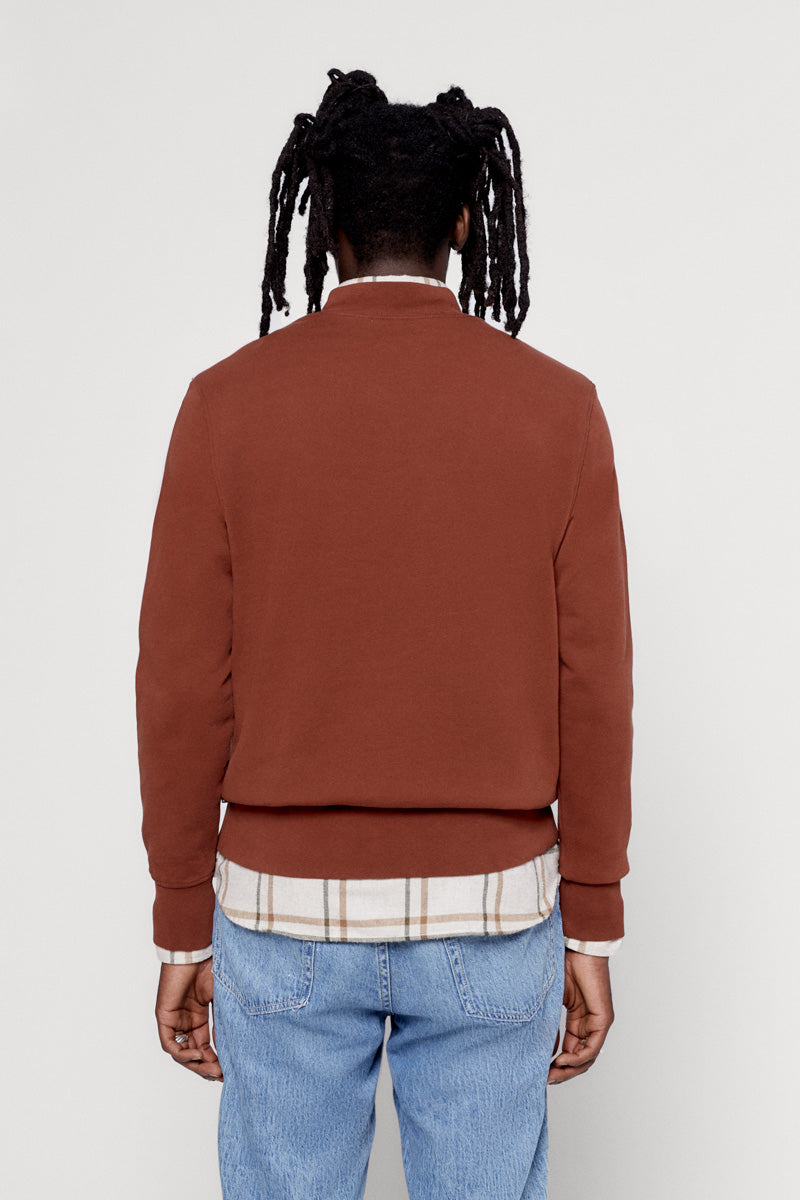 COGNAC CROSSED NECK SWEAT