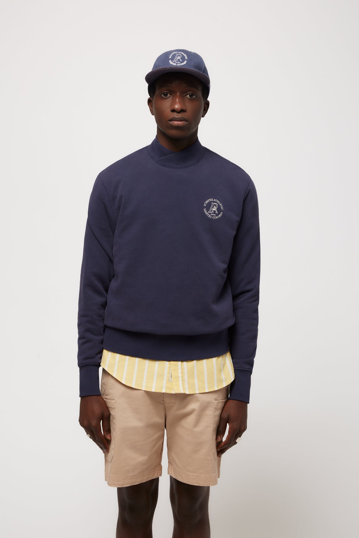 THE NAVY CROSS NECK SWEAT