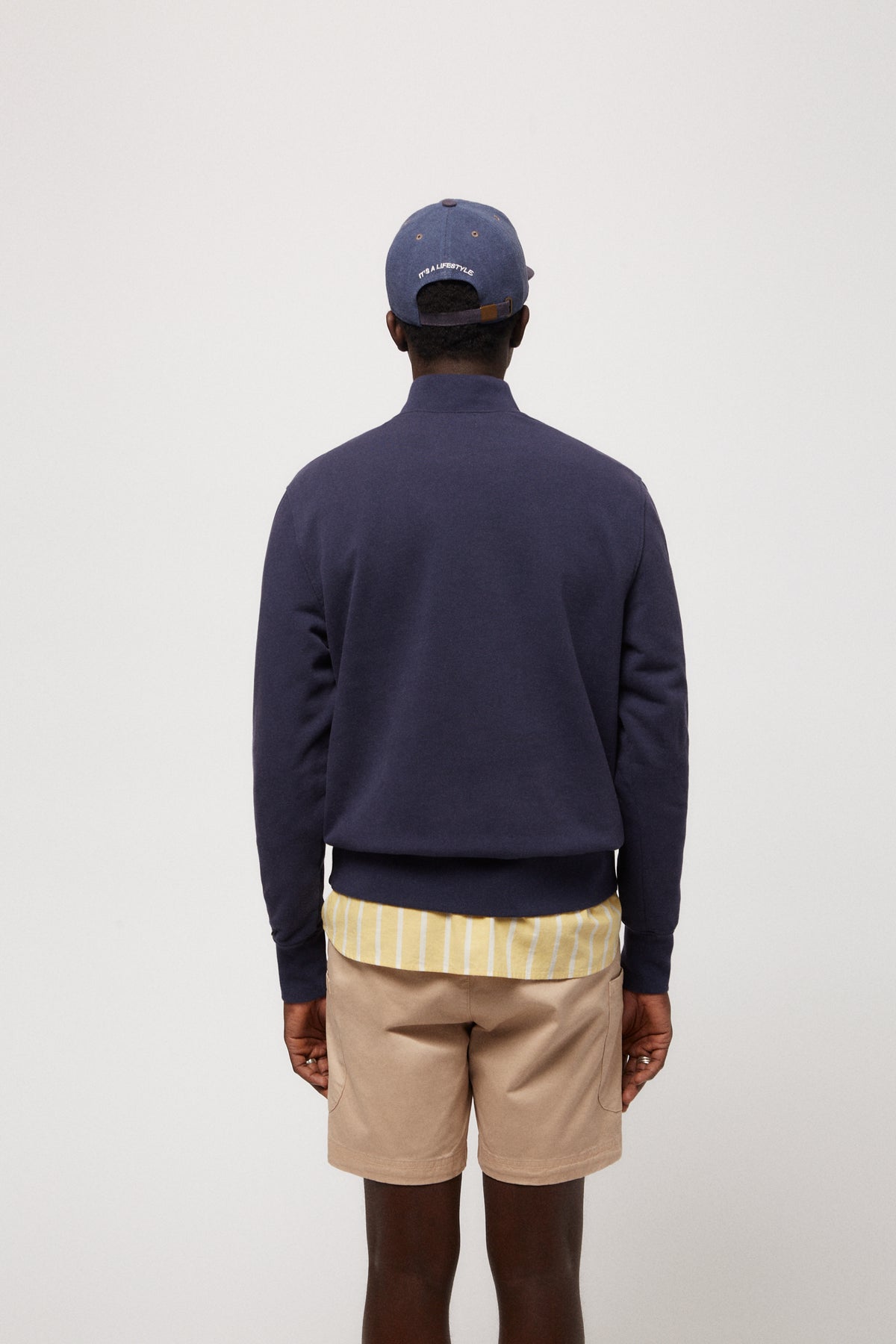 THE NAVY CROSS NECK SWEAT