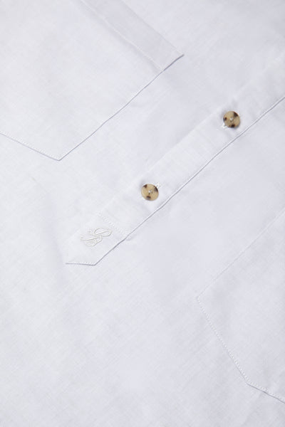 GREY LINEN POLO SHIRT